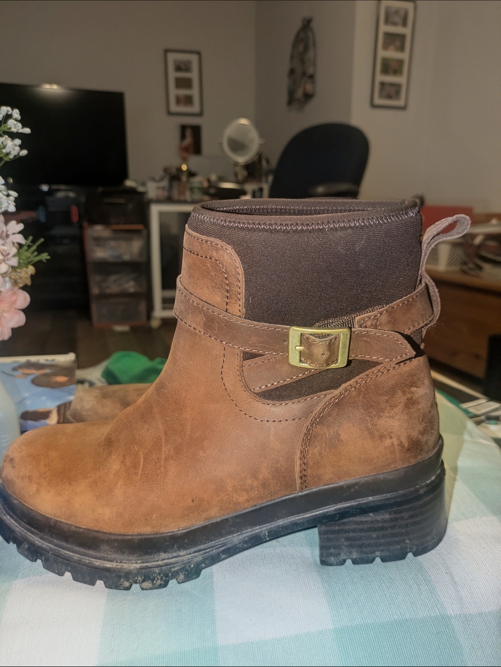 Muck Women's Brown Buckle Strap Ankle Boots